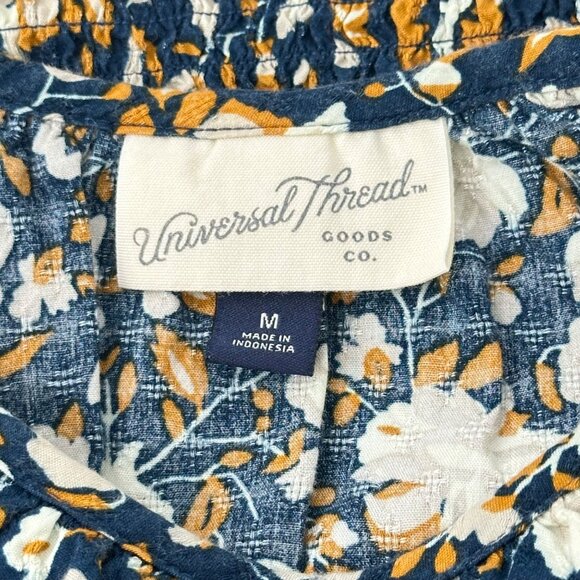 Universal Thread Womens Boho Floral 3/4 Sleeve Smocked Waist Peplum Top M - Picture 3 of 11